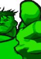 Incredible Hulk from Marvel vs. Capcom, showcasing his iconic green look and powerful stance in a classic pixel art style.