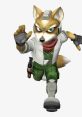 Fox McCloud from Super Smash Bros. 64, running in a dynamic pose, showcasing his iconic outfit and determined expression.