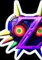 Majora's Mask logo featuring colorful eyes and spikes, iconic to "The Legend of Zelda: Majora's Mask.