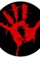 Red handprint symbol on a black background, evoking themes of horror and madness in "Blood II - The Chosen.