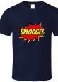 Bold navy t-shirt featuring a colorful comic-style "Splooge!" graphic in red and yellow, perfect for casual wear.