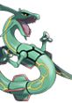 Rayquaza character from Super Smash Bros. Brawl, featuring its dragon-like design and iconic green body.