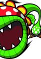 Petey Piranha character from Mario Pinball Land with a vibrant design featuring red spotted petals and sharp teeth.