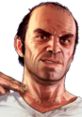 Trevor Philips from Grand Theft Auto V with a menacing expression, showcasing his iconic look and intense character.