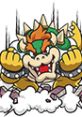 Bowser's dynamic pose in Mario Pinball Land, showcasing his iconic spiked shell and fierce expression.