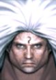 Gideon from Blood II: The Chosen with intense expression and distinctive white hair, showcasing his powerful character design.