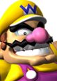 Wario character close-up from Mario Kart DS, featuring his signature mischievous grin and vibrant yellow hat.