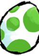 Green spotted egg from Yoshi's Island, a key element in the game, symbolizing adventure and Yoshi's charming character.