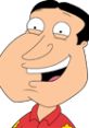 Quagmire from Family Guy, seasons 1-3, smiling in a red shirt, showcasing his iconic cheerful personality.