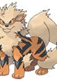 Arcanine from Pokémon Puzzle League, featuring its fierce design and iconic fur patterns, embodies strength and agility.