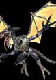 Meta Ridley from Super Smash Bros. Brawl, showcasing its metallic design and fierce wings in a dynamic pose.