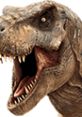 Fierce close-up of a Tyrannosaurus Rex, showcasing its sharp teeth and detailed texture, embodying the iconic dinosaur.