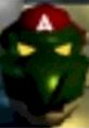 Attack Carrier Captain from Star Fox 64, featuring a menacing green face with bright yellow eyes and a red cap.