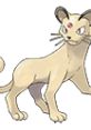 Persian, the sleek cat Pokémon from Pokémon Puzzle League, with a distinctive red gem on its forehead.