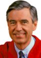 Mr. Rogers smiling in his iconic red cardigan, embodying kindness and warmth for children and adults alike.