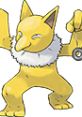 Hypno from Pokemon Puzzle League, featuring its signature yellow color and hypnotic abilities with a pendulum.