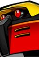 E-123 Omega from Sonic Heroes, featuring a detailed close-up of his robotic face and striking red eyes.