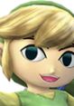 Toon Link from Super Smash Bros. Brawl features a cheerful expression and iconic green attire, perfect for adventure.