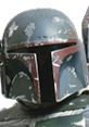 Close-up of Boba Fett's iconic helmet, showcasing its weathered details and distinctive Mandalorian design from Star Wars.