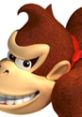 Donkey Kong smiling, iconic character from Mario Kart Wii, showcasing his playful and competitive spirit.