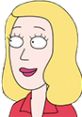 Beth Smith character from "Rick and Morty" Seasons 1 and 2, featuring her distinctive blonde hair and cheerful expression.