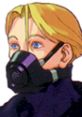 Doctrine Dark from Street Fighter EX, featuring a character with blonde hair and a black mask, exuding a mysterious vibe.