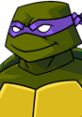 Donatello from Teenage Mutant Ninja Turtles smiling, wearing a purple mask and green shell, showcasing his cool personality.