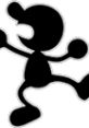 Mr. Game & Watch in a dynamic pose, representing his iconic character design from Super Smash Bros. Melee.