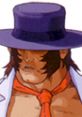 Cracker Jack from Street Fighter EX with a purple hat and orange scarf, showcasing a fierce expression and unique style.