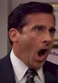 Michael Scott expressing shock and disbelief with a wide-open mouth, embodying the iconic "No God, Please No" moment.