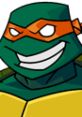 Michaelangelo from Teenage Mutant Ninja Turtles, showcasing a cheerful expression with his iconic orange mask.