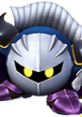 Meta Knight from Super Smash Bros. Brawl, featuring his iconic armor and menacing yellow eyes, ready for battle.