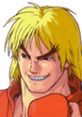 Ken Masters from Street Fighter EX, showcasing his confident smile and iconic blonde hair in a striking pose.