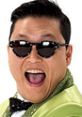 PSY celebrating with a big smile in sunglasses, known for the viral hit "Gangnam Style." Fun and energetic vibe!