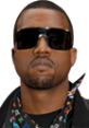 Kanye West wearing sunglasses and a stylish scarf, showcasing his unique fashion sense and confident expression.