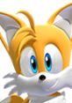 Cheerful Tails, the two-tailed fox from Shadow The Hedgehog, showcasing his bright blue eyes and friendly smile.