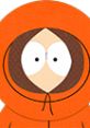 Kenny McCormick from South Park wearing his signature orange parka and hood, showcasing his iconic character design.