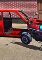 Red car chassis and small motorcycle in a fictional game environment, enhancing the gameplay of My Summer Car.