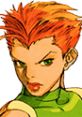 Marrow from Marvel vs. Capcom 2, showcasing her fierce expression and signature orange hair, ready for battle.