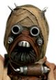 Tusken Raider from Star Wars: Obi-Wan, featuring distinctive goggles and tribal attire with weaponry.