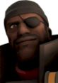 Demoman from Team Fortress 2 with an eyepatch, smiling, showcasing his unique character design and explosive personality.