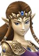 Princess Zelda from Super Smash Bros. Brawl, featuring her iconic crown and regal attire. Elegant and powerful character design.