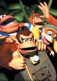 Donkey Kong 64 characters cheerfully pose, showcasing playful expressions in a vibrant, nostalgic jungle setting.