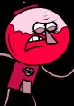 Benson Dunwoody, the animated gumball character, expressing anger with a fierce expression against a dark backdrop.