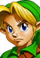 Young Link from The Legend of Zelda: Ocarina of Time, featuring his iconic green tunic and determined expression.