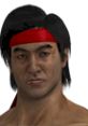 Liu Kang from Mortal Kombat, showcasing his determined expression and iconic red headband.