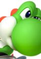 Yoshi ready for action in Mario Kart 7, showcasing his signature green and white colors and playful expression.