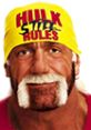 Hulk Hogan wearing a bright yellow bandana with “HULK STILL RULES” text, showcasing his iconic wrestling persona.