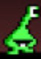 Pixelated green character with an elongated head, reminiscent of retro gaming aesthetics, popular in Accursed Farms content.