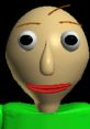 Baldi's Basics character with big eyes and a simple face, featuring a green shirt and playful expression from the 2018 game.